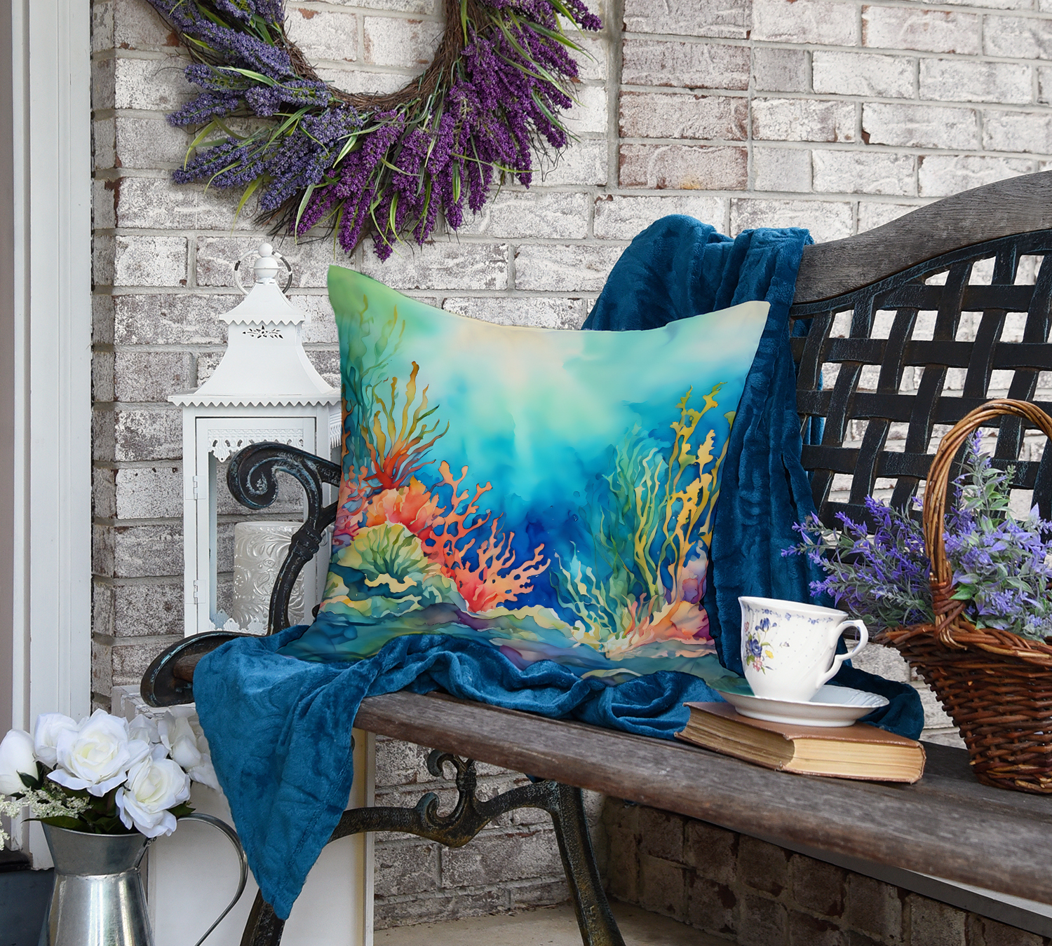 Seaweed Throw Pillow 18 in x 18 in