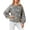 Blue, variant on Unir Women Relaxed Crew Neck Floral Print Gathered Waist Batwing Long Sleeve Washed Denim Jacket Elastic Casual Daily Boho Layering Outer Coat 1PC S-XL