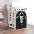 thumbnail image 6 of Susaid White Black Sheep skull Print Wooden Bookends Decorative Book Ends for Shelves Heavy Books Holder Organizer Non-Slip Desk Book End for Kids Room Office School 1 Pairs, 6 of 8