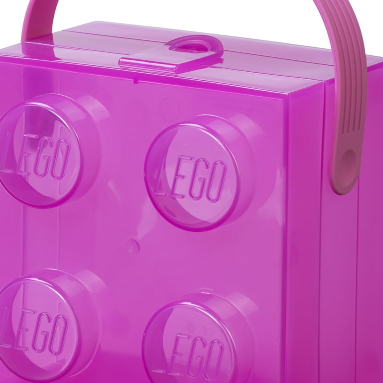 LEGO Storage Case Lunch Box W Handle in Translucent Violet
