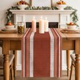 thumbnail image 2 of Table Runners 90 Inches Long Dress Scarves, Vintage Rust Red Striped Farmhouse Coffee/Dining/Kitchen Table Decor Table Runner for Living Room, Farmhouse Modern Stripes Boho 13x90 Inch, 2 of 9