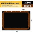thumbnail image 4 of GZBtech 20Mil Super Heavy Duty Tarp 6x8FT, Waterproof Thick Brown&Black Outdoor PE Tarps for Patio Garden Use, UV Resistant Plastic Ground Cover for Trailer Car Truck Bike Pool Firewood, 4 of 6