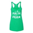 thumbnail image 2 of Wild Bobby, Faith Over Fear Psalm 118:6 White, Inspirational/Christian, Women Tri-Blend Racerback Tank Top, Envy, Small, 2 of 3