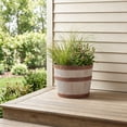 thumbnail image 2 of Better Homes & Gardens Whiskey Barrel Round Recycled Resin Planter, Light Brown, 12.9 in x 12.9 in x 10 in, 2 of 8