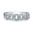 thumbnail image 2 of BERRICLE Sterling Silver Woven Cubic Zirconia CZ Stackable Fashion Anniversary Band for Women, Rhodium Plated Size 7.5, 2 of 9