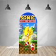 thumbnail image 3 of Fondo de arco de Sonics con erizo de doble cara para decoración de fiesta de cumpleaños de niños, baby shower, fotografía de fondo, accesorios de estudio, 3 of 5