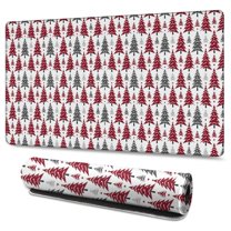 Long Mouse Pads for Desk,Red and Gray Christmas Tree Pattern Desk Mats on Top Of Desks, Desk Mouse Pad Extra Large with 3mm Non-Slip Base and Stitched Edge for Gaming,Office,Work,Home 47.3x23.6in
