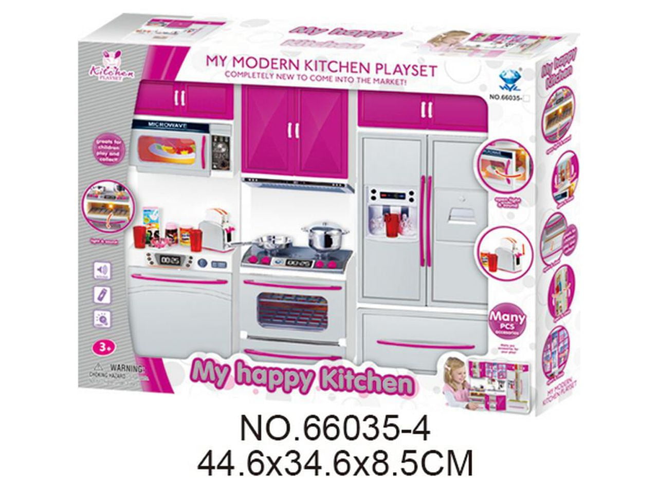Kitchen Connection My Modern Kitchen Full Deluxe Kit Kitchen Playset With  Toy Doll, Lights, And Sounds