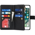 thumbnail image 5 of iPhone 8 Plus Wallet Case for Women,iPhone 7 Plus Phone Case Wallet with Credit Card Holder,iPhone 8 Plus Crossbody Case with Strap Shoulder Lanyard,Zipper Pocket PU Leather Cases,5.5" Black, 5 of 18