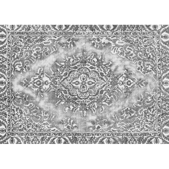 Ahgly Company Indoor Rectangle Abstract Gray Modern Area Rugs, 2' x 3'