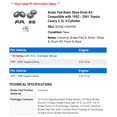 Brake Pad Rotor Shoe Drum Kit Compatible with 1992 2001 Toyota Camry 2.2L 4Cylinder 1993