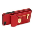 thumbnail image 3 of ELEHOLD for iPhone 7 / iPhone 8 / SE 2022 & 2020 Zipper Pocket Case, Flip PU Leather Wallet Crossbody Shoulder Strap Lanyard Case with Credit Card Holder Women RFID Blocking Purse Phone Cover, red, 3 of 7