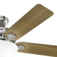 thumbnail image 2 of Hunter 52 inch Indoor Ceiling Fan with LED Light - Ceiling Fan with Pull Chain, For Bedroom or Living Room, Standard Mount, No Remote, 5 Blades, Includes Bulbs - Pro's Best 52725, Brushed Nickel, 2 of 17