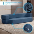 thumbnail image 4 of MUZZ 8.6-Inch Floor Sofa Bed Queen Size, Convertible Folding Sofa Bed, Sleeper Couch Bed with Memory Foam Mattress for Living Room(Blue), 4 of 6