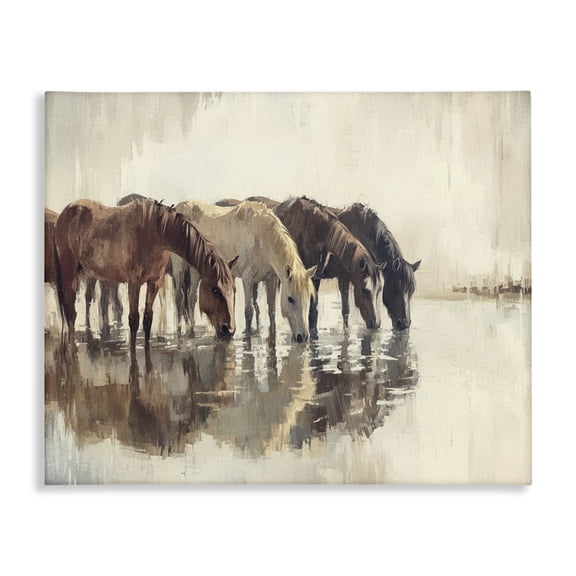 Stupell Industries Southwestern Herd Of Horses Drinking Canvas Art, 20 x 16, by Franklyn Gregory
