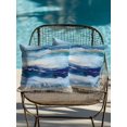 thumbnail image 3 of Outdoor Pillows Waterproof, Navy Blue Coastal Beach Throw Pillows with Inserts Included, Summer Nautical Abstract Ombre Art Indoor Outdoor Decorative Lumbar Pillow for Bed/Couch/Patio 16"x16", 2Pcs, 3 of 8