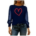 thumbnail image 5 of YTCAMLO Mesh Long Sleeve Womens Blouses Trendy Cute Love Heart Valentines Shirts Lightweight Round Neck Tunic Tops Dressy Outfits, 5 of 7