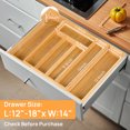 thumbnail image 5 of Expandable Bamboo Kitchen Drawer Organizer – Adjustable Cutlery Tray for Utensils, Silverware, and Flatware – 5 to 7 Slots Bamboo Drawer Divider for Kitchen Storage (Natural Wood), 5 of 7