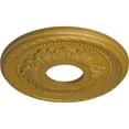 thumbnail image 3 of Ekena Millwork 12 1/8"OD x 3 1/2"ID x 1"P Palmetto Ceiling Medallion (Fits Canopies up to 4 7/8"), Hand-Painted Pharaohs Gold, 3 of 6