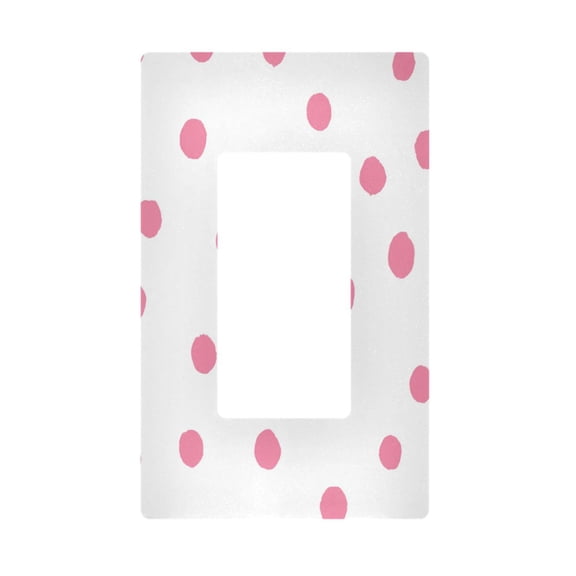Yayeee Rocker Switch Wall Plate 1-Gang 4.6"x2.9" Home Decorative Outlet Cover, Pink Polka Dots