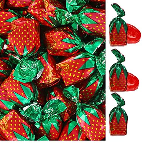 Strawberry Buds Delight Hard Candy - 5 Pound Resealable Bag - Individually Wrapped Strawberry-Flavored Candies