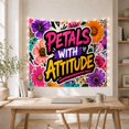 thumbnail image 5 of Graffiti Petals Against Urban Splatter Energetic Abstract for Street Art Lovers, Colorful Floral Motif Wall Art, Graduation Gift Tapestry Wall Hanging for Dorm Room and Bedroom, 5 of 6