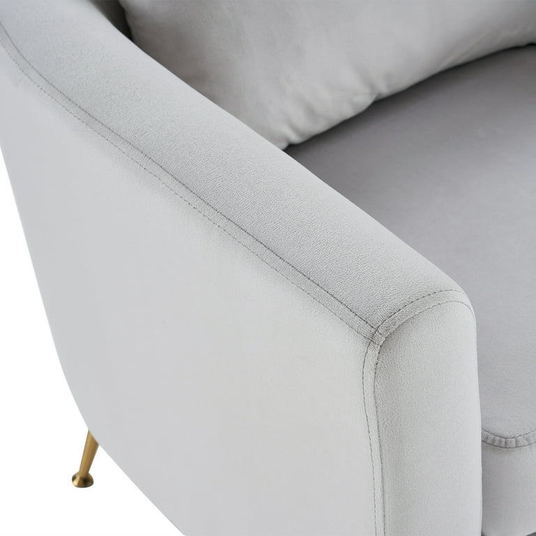 Ktaxon Light Gray Flannel Upholstered Accent Chair with