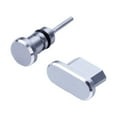 thumbnail image 1 of Juego de 2 tapones antipolvo para auriculares de 3,5 mm y puerto micro USB para teléfonos Android Galaxy S7/S7 Edge/Motorola Moto G5 Plus/Galaxy J7 2016/Xperia S/Huawei Honor 6X/HTC/LG (gris), 1 of 5