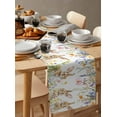 thumbnail image 3 of Table Runner Dresser Scarf 13 x 60 Inch Spring Easter Bunny Cute Rabbits Wildflower Flower Garden Table Runners Non-Slip Heat Kitchen Dining Table Decor for Indoor Outdoor Home Party Decoration, 3 of 7