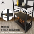 thumbnail image 5 of PRZL 2 Tier Small Bookshelf, Bookcase Shelf Storage Organizer for Living Room, 24 Inch Width Free Standing Shelf, Industrial Book Shelves for Home Office, Black Vintage Shelves & Metal Frame, 5 of 12