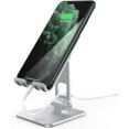 thumbnail image 1 of AhaStyle Support de Cellulaire Réglable en Aluminium Pliable Compatible avec Tous les Téléphone Intelligent Android, iPhone 11 Pro TP TP Max Xr X 8 7 6 6s Plus 5 5s 5c (Argent), 1 of 7