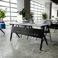 thumbnail image 3 of BizChair Commercial Grade 60" x 24" Heavy-Duty Nesting Flip Training Table with Y-Legs, Modesty Panel, 1" Thick Gray Tabletop, and Black Steel Frame, 3 of 17
