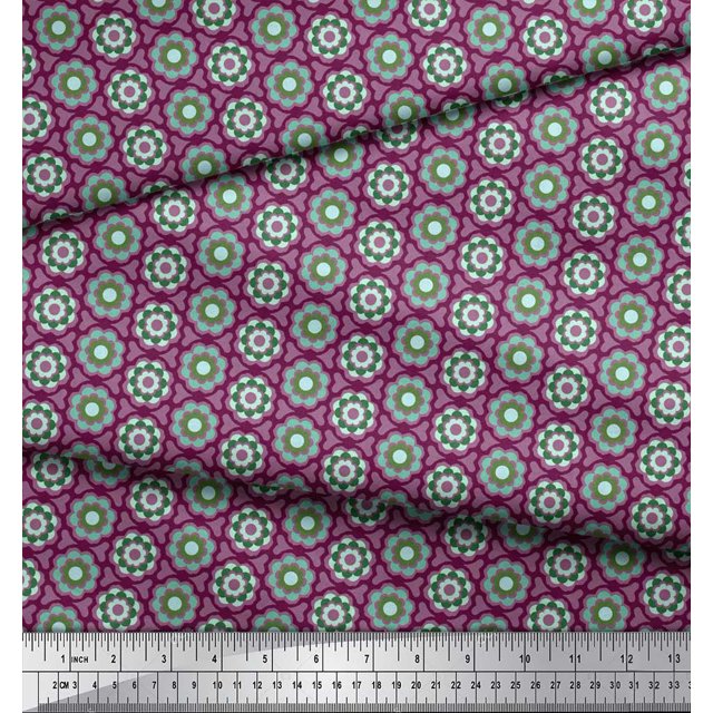 Soimoi Poly Georgette Fabric Artistic Floral Print Fabric by Yard 42 Inch Wide