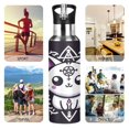 thumbnail image 5 of Water Bottles 20oz Straw Lid Wide Mouth Stainless Steel for School Sport Travel Cute Cat with Hexagram, 5 of 9