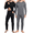 Black*Grey, variant on 2 Pack Thermal Underwear Long Johns for Men Fleece Lined Base Layer Tops and Bottoms Set Cold Weather Clothing Gear Winter Gift