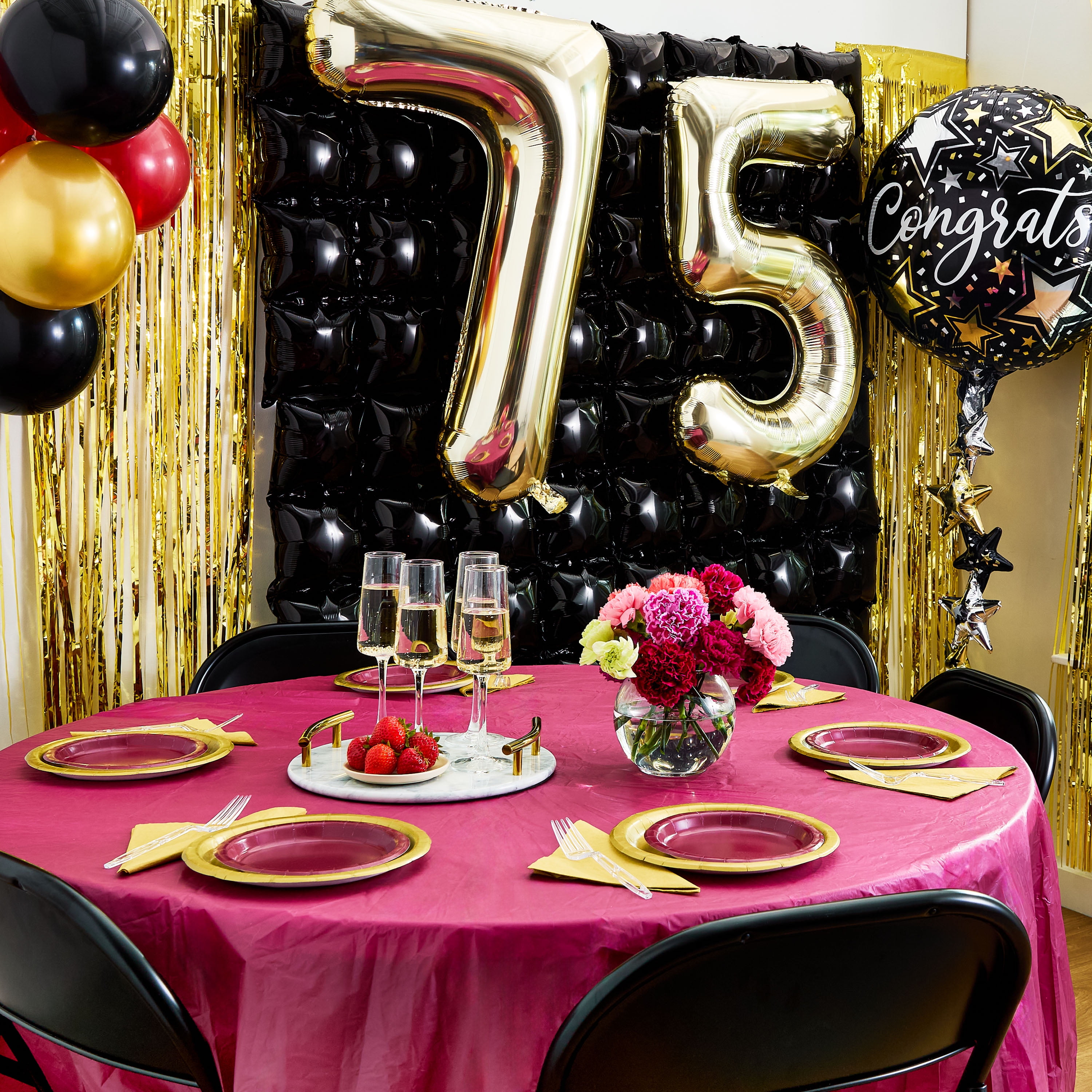 12" Gold Metallic Latex Balloons with Chrome Effect, 5 Pieces, by Way To Celebrate