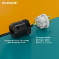 thumbnail image 4 of NEMA L5-30P Locking Plug, Generator Twist Lock Adapter Plug, 30 Amp 125V 2 Pole 3 Wire Grounding, Industrial Grade Heavy Duty, UL Listed (1 Pack, Black/White), 4 of 9