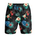 thumbnail image 1 of Aayomet Men Swim Trunks Short Cargo Pants Solid Stitching Pocket Pull Rope Shorts Fashion Hip Hop Style Loose Pants (Black, M), 1 of 3