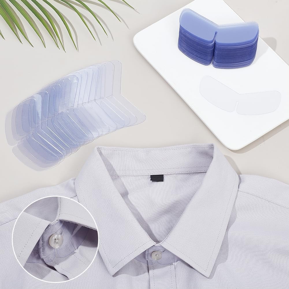 dress shirt collar plastic TRIANU Clear Plastic Collar Extenders Stretch Neck Extender for 1/2 Size  Expansion of Men Dress Shirts, 6 Pack, 3/8"