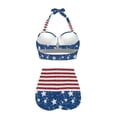 thumbnail image 4 of Renewold American Flag Halter Neck Bathing Suits for Women Tummy Control Swimwear Sets Size 2XL Trendy Ladies Top High Waisted Swimsuits Activewear, 2 Pcs, 4 of 6