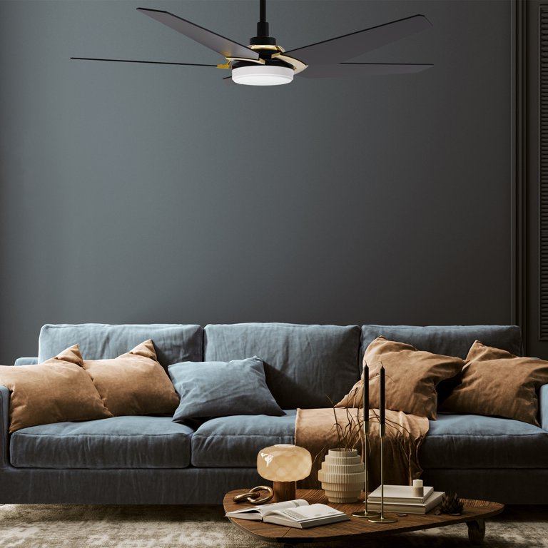 Carro Smart Ceiling Fan With Light 52" Flush Mount - Dimmable LED, 10 Speeds, Alexa/Google Home, Remote, Indoor/Outdoor