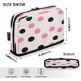 thumbnail image 3 of Standing Pencil Case with Base Large Capacity Stationery Pouch Pen Bag with Zipper for Women Men Pink and Black Dots, 3 of 7