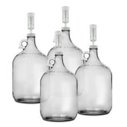 Home Brew Ohio One Gallon Glass Jug with 38mm Cap with Hole and Airlock Set of 4