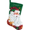 Sequined Santa Stocking Felt Applique Kit, 18"