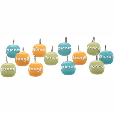 Allure Inspirational Girls Resin Shower Hooks 12 ct Pack