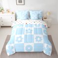 thumbnail image 2 of Homewish Vintage Flowers 7pcs Bedding Comforter Set for Teens Boys Girls,Retro Floral Queen Bedding Sets Super Cozy,Geometric Plaid Grid Queen Sheet Sets,Super Cozy Room Decor,Reversible, 2 of 8