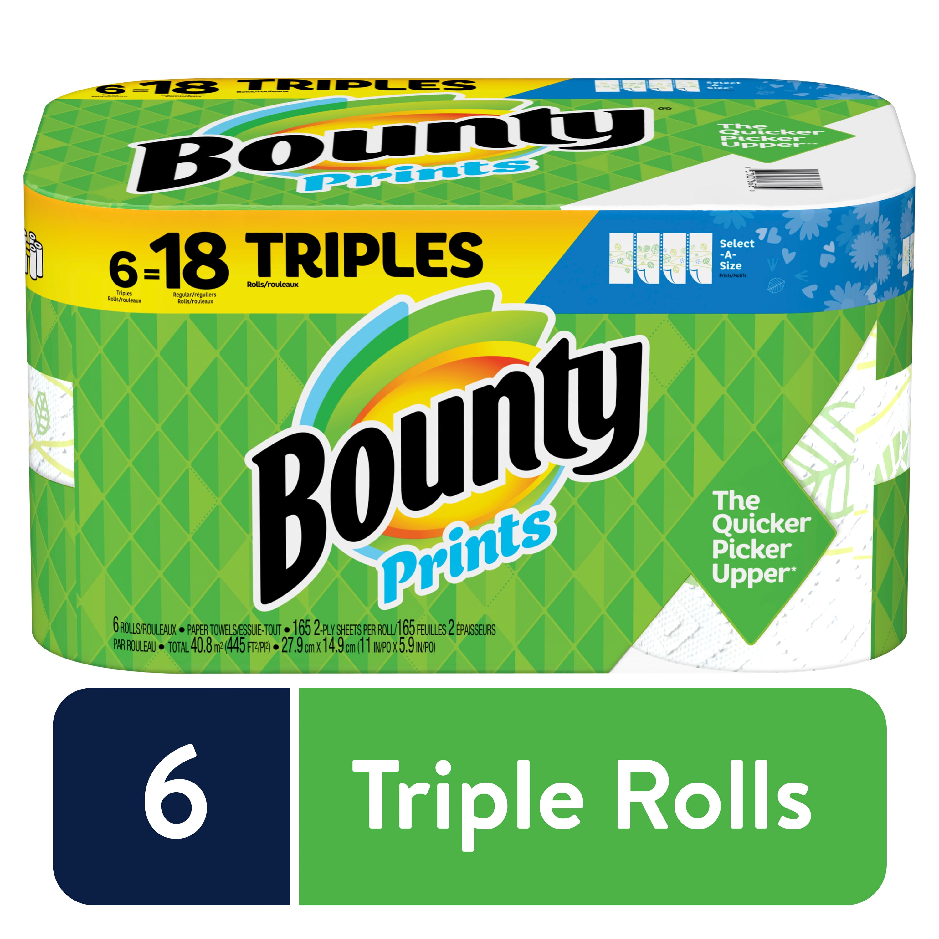 Huge Roll 8 Count White Bounty Select-a-Size Paper Towels 