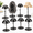 Black-Round Base-4, variant on Black Round Base 4-Pack Metal Adjustable Hat & Wig Display Stand