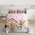 thumbnail image 2 of Manfei Cartoon Gingerdread House Full Size Comforter Sets,Happy New Year Bedding Comforter Set,Lovely Snowman Gingerbread Man Bedding Sets For Kids,Microfiber Bedroom Decor Reversible,3pcs, 2 of 8