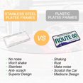 thumbnail image 4 of YOPTOP 2PCS Bling Car License Plate Frame  Sparkly Rhinestone Stainless Steel License Plate Cover/Holder  Universal for Most Cars  SUVs  Vehicles with Screw Set  Auto Accessories for Wome,white, 4 of 14